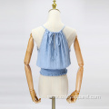 Hot selling halterneck sleeveless top